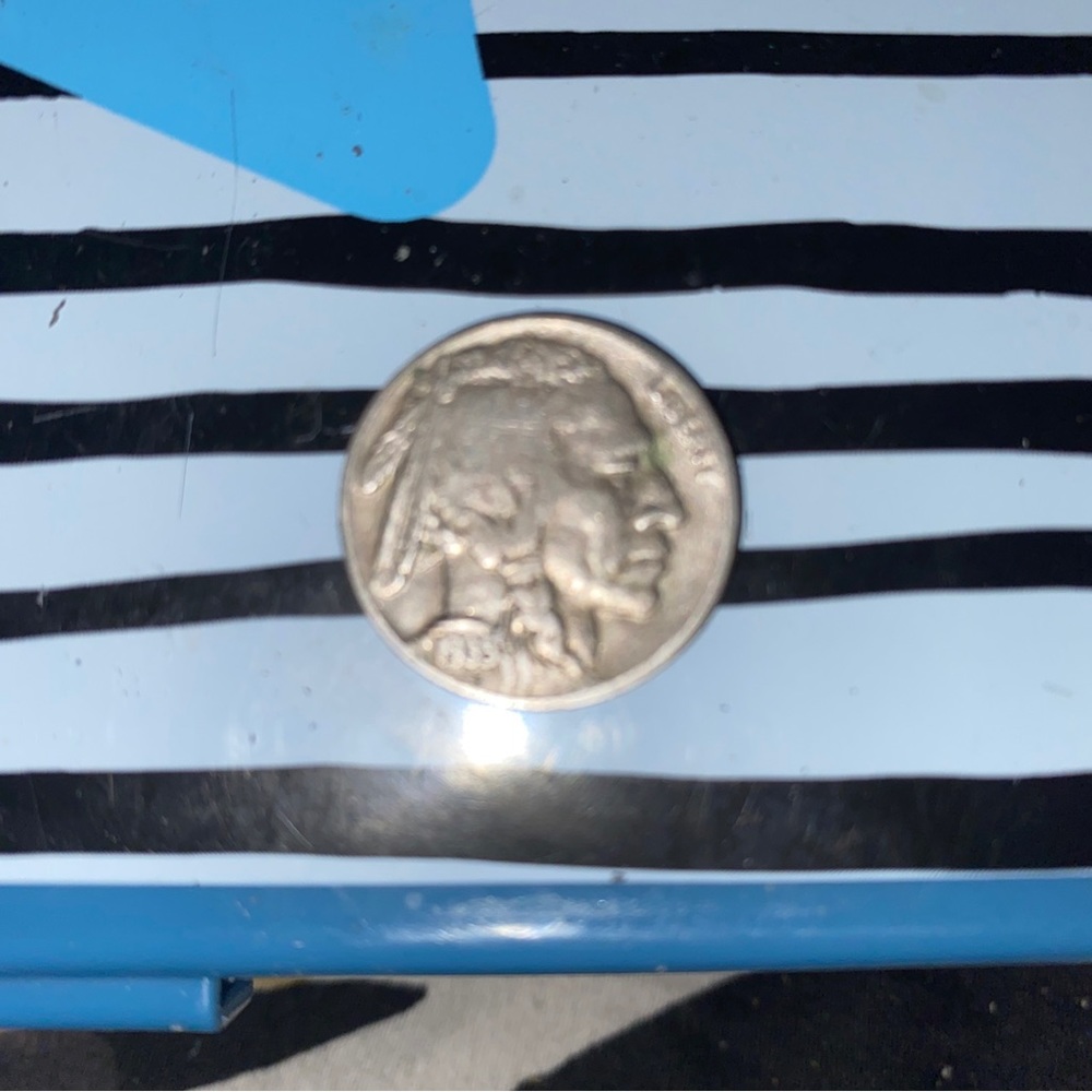 1935 buffalo nickel with 2 feathers